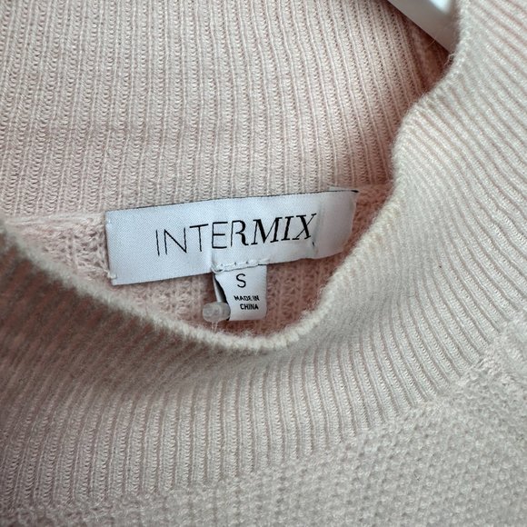 Intermix Jillian Pink Mock Neck Cashmere Sweater - Picture 3 of 8